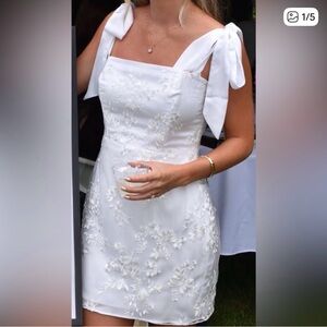 Park & Fifth White Dress with Bow Straps